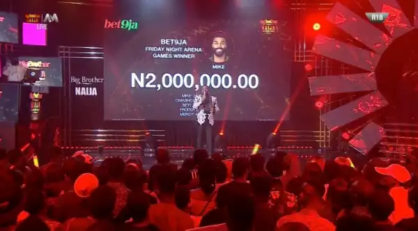 BBNaija: Mike Wins Bet9ja Arena Games Champion, Gets 2 Million Naira